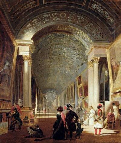 Uitzicht op de Grande Galerie van het Louvre, 1841 door Patrick Allan Fraser